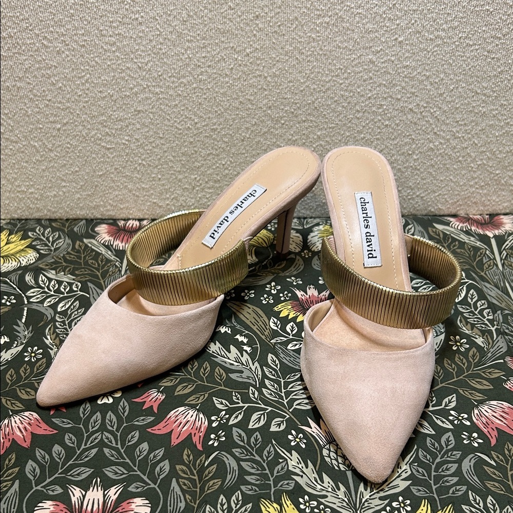 Charles David Blush and Gold Heels